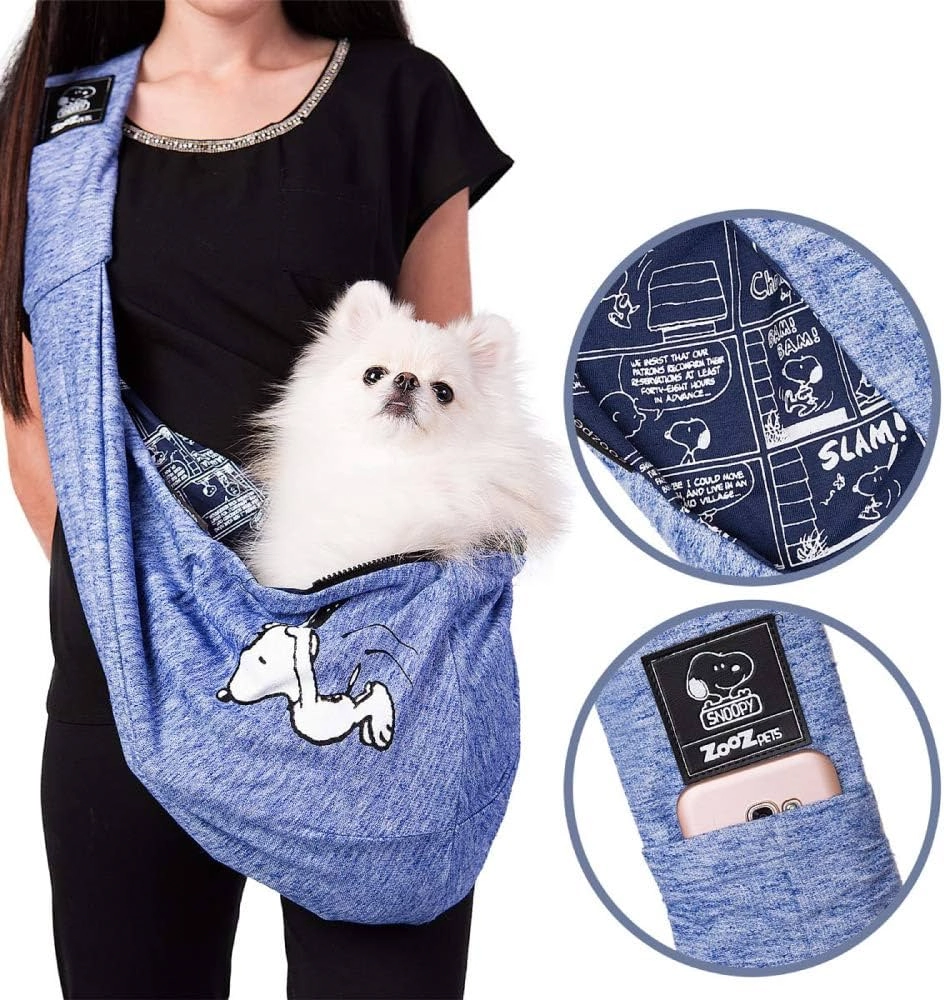 Bolsa Sling Snoopy Jumping Azul Royal