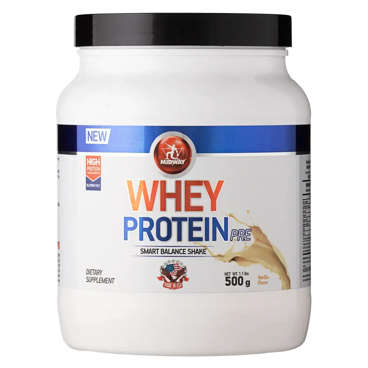 Whey Baunilha Midway Made In Usa Pote 500g