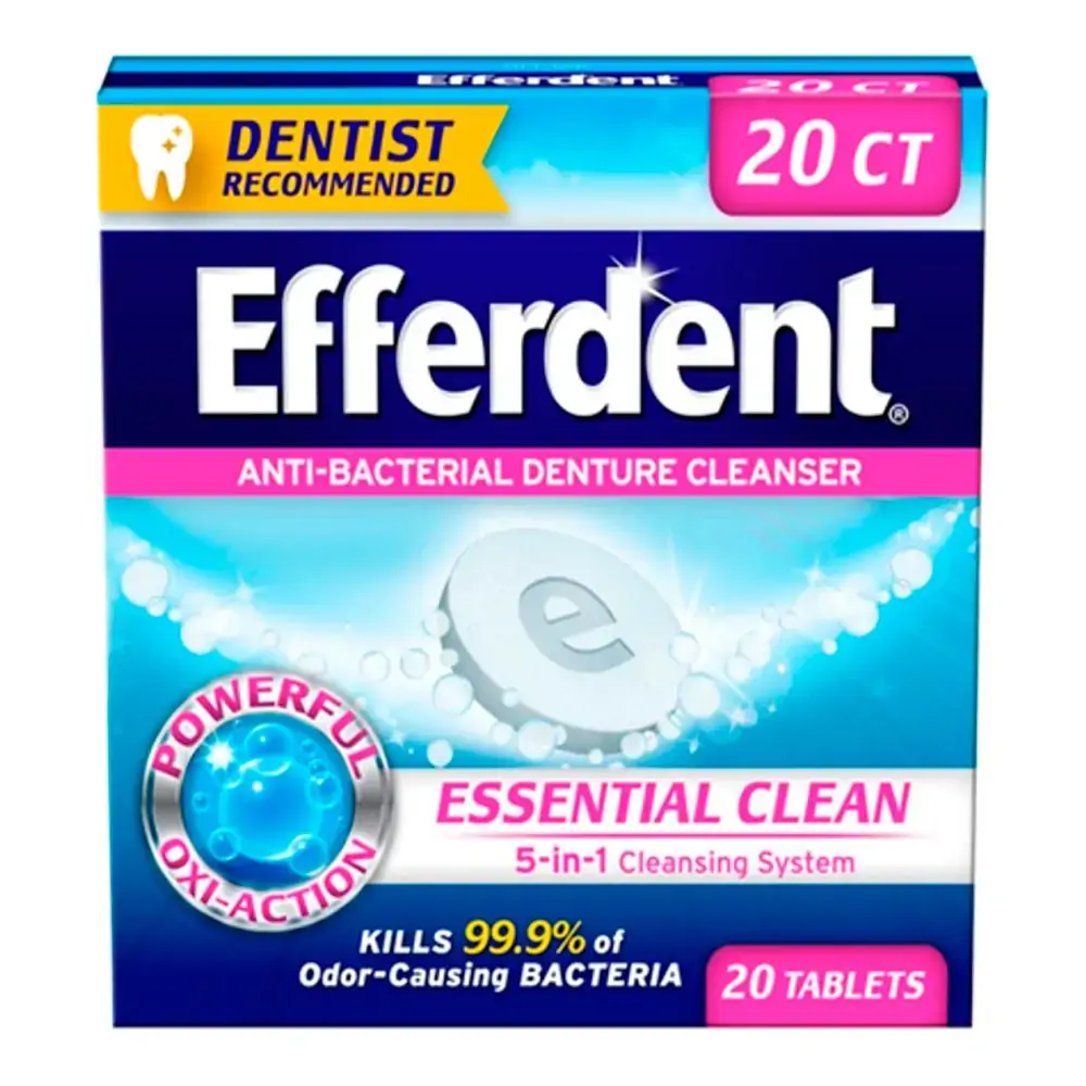 Limpador de Protese Efferdent Clean Tabletes 20 Unidades