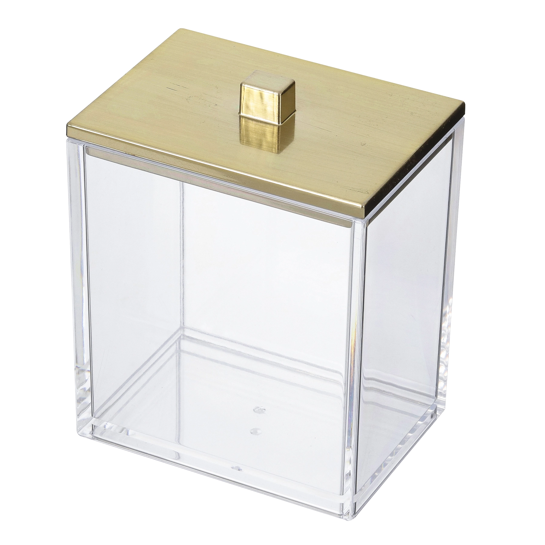 Porta Algodão Clarity Dourado Interdesign