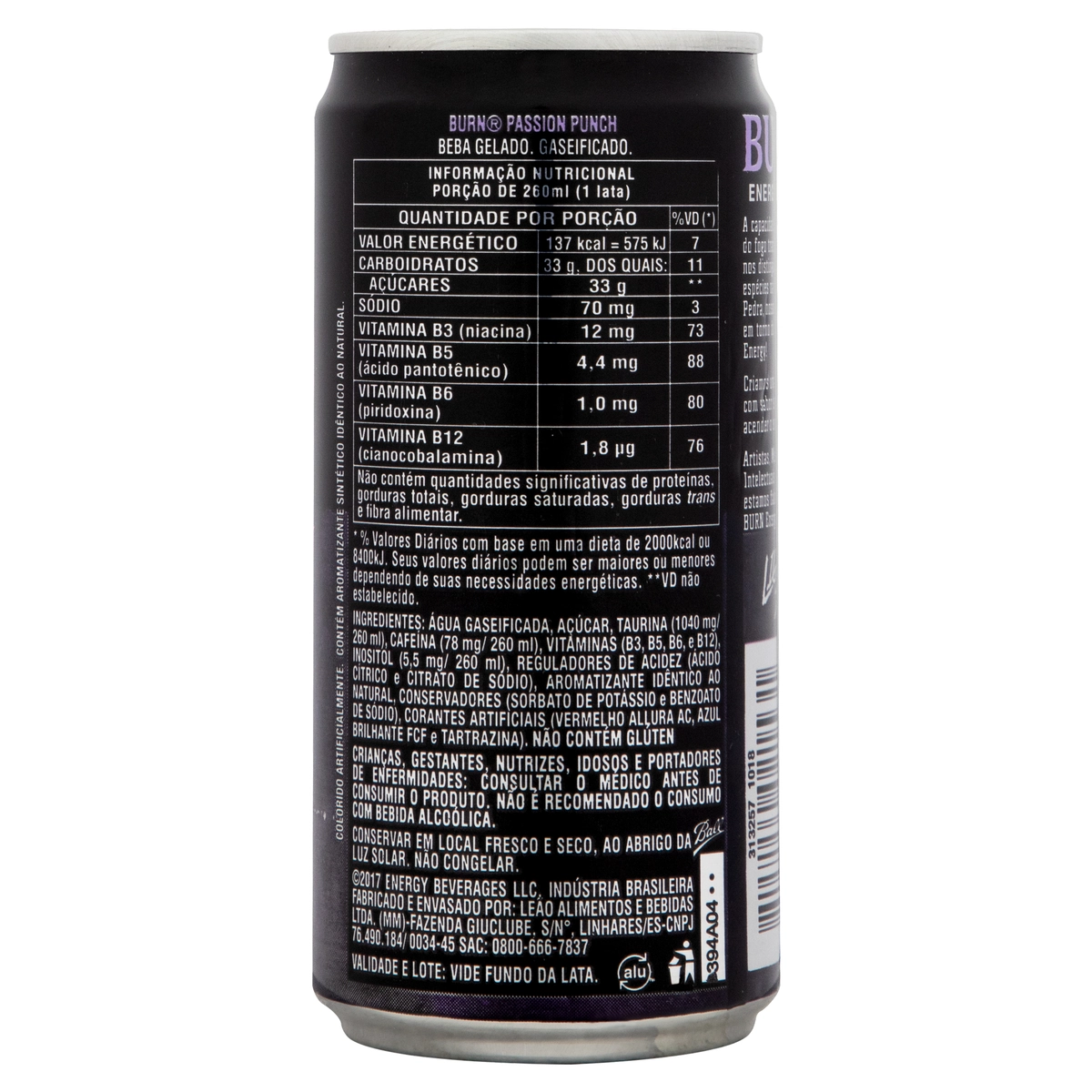 Energético Burn Passion Punch Lata 260ml