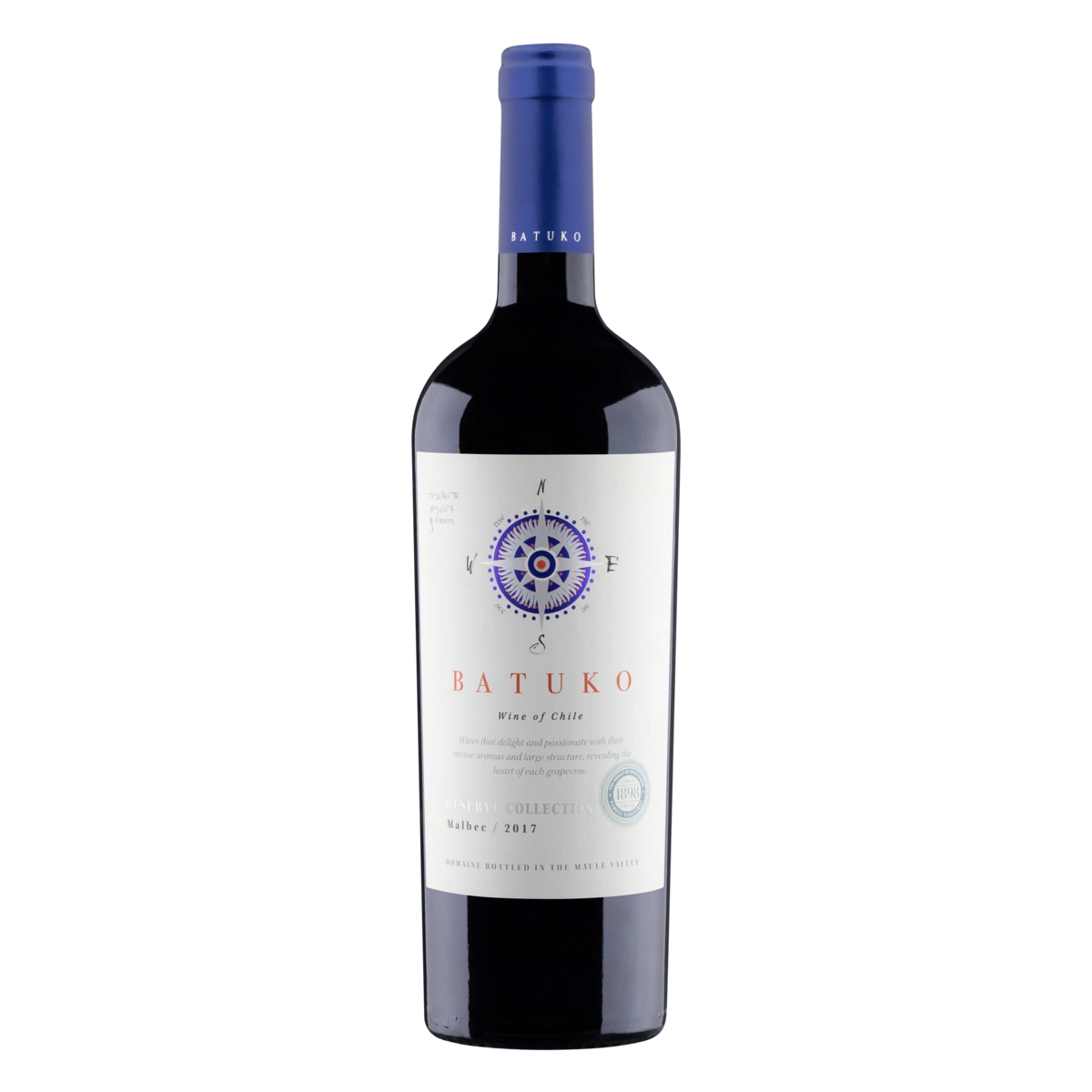 Vinho Chileno Tinto Seco Reserve Collection Batuko Malbec Valle De Curicó Garrafa 750ml