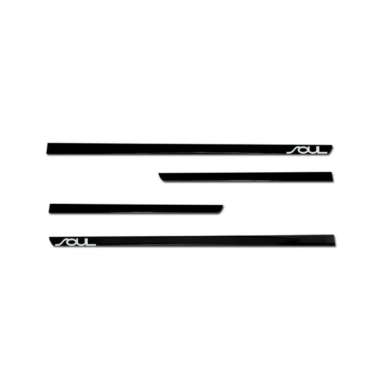 Friso Lateral KIA MOTORS SOUL Slim Preto com Nome 4 Peças - SHEK PARTS 17177PTO