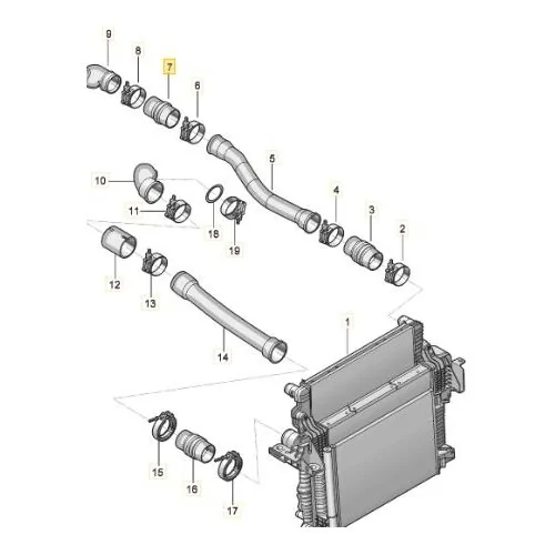 Mangueira do Intercooler Lado Esquerdo - VOLKSWAGEN 23B145828B
