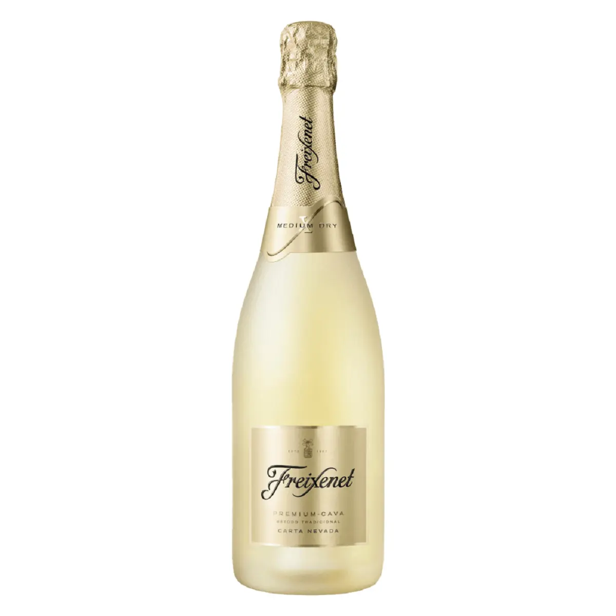 Espumante Espanhol Branco Demi-Sec Carta Nevada Freixenet Premium Macabeo Parellada Xarel-lo Cava Garrafa 750ml