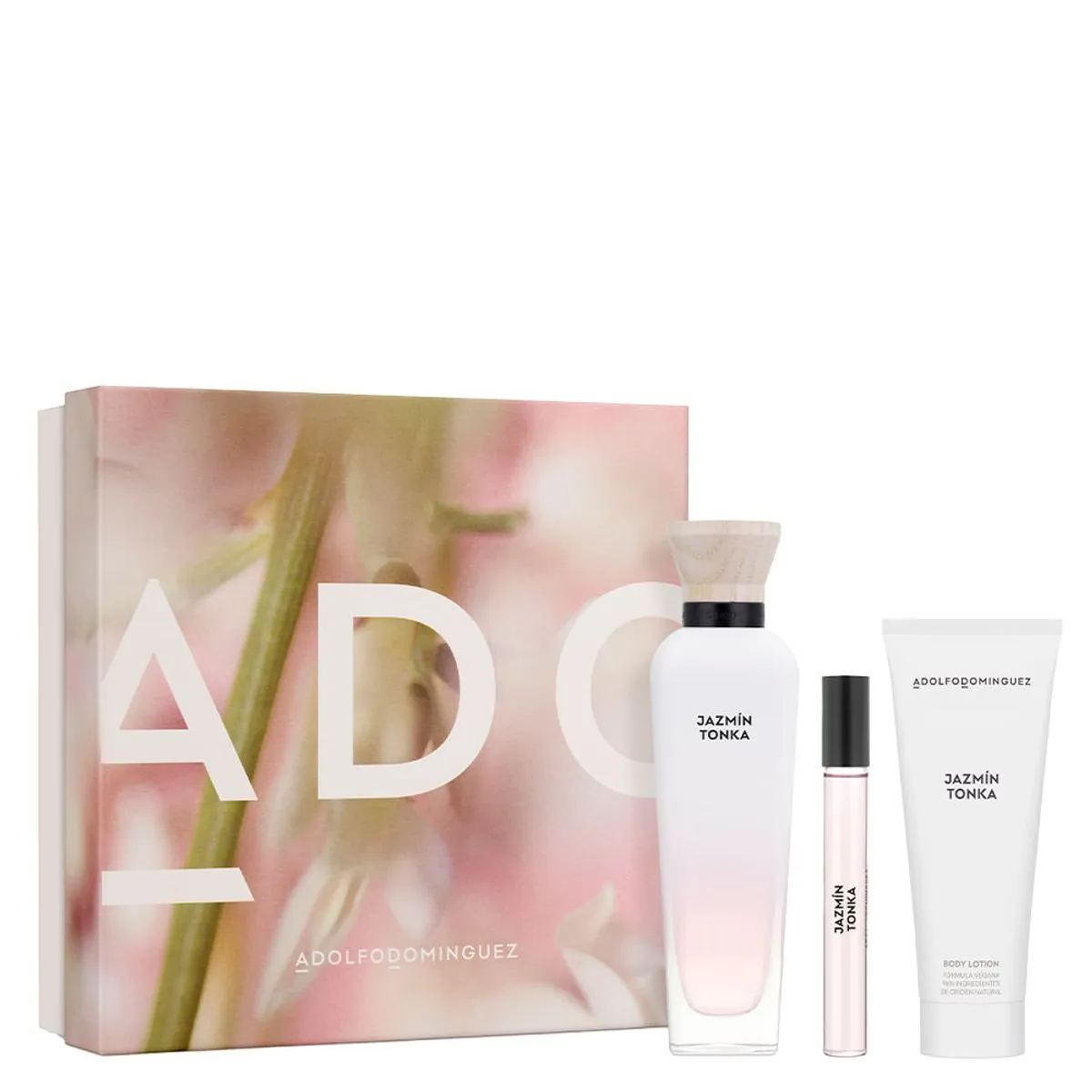 Kit Perfume Adolfo Dominguez Jazmín Tonka Eau de Parfum Feminino 120 ml + Creme Corporal 75 ml + Min