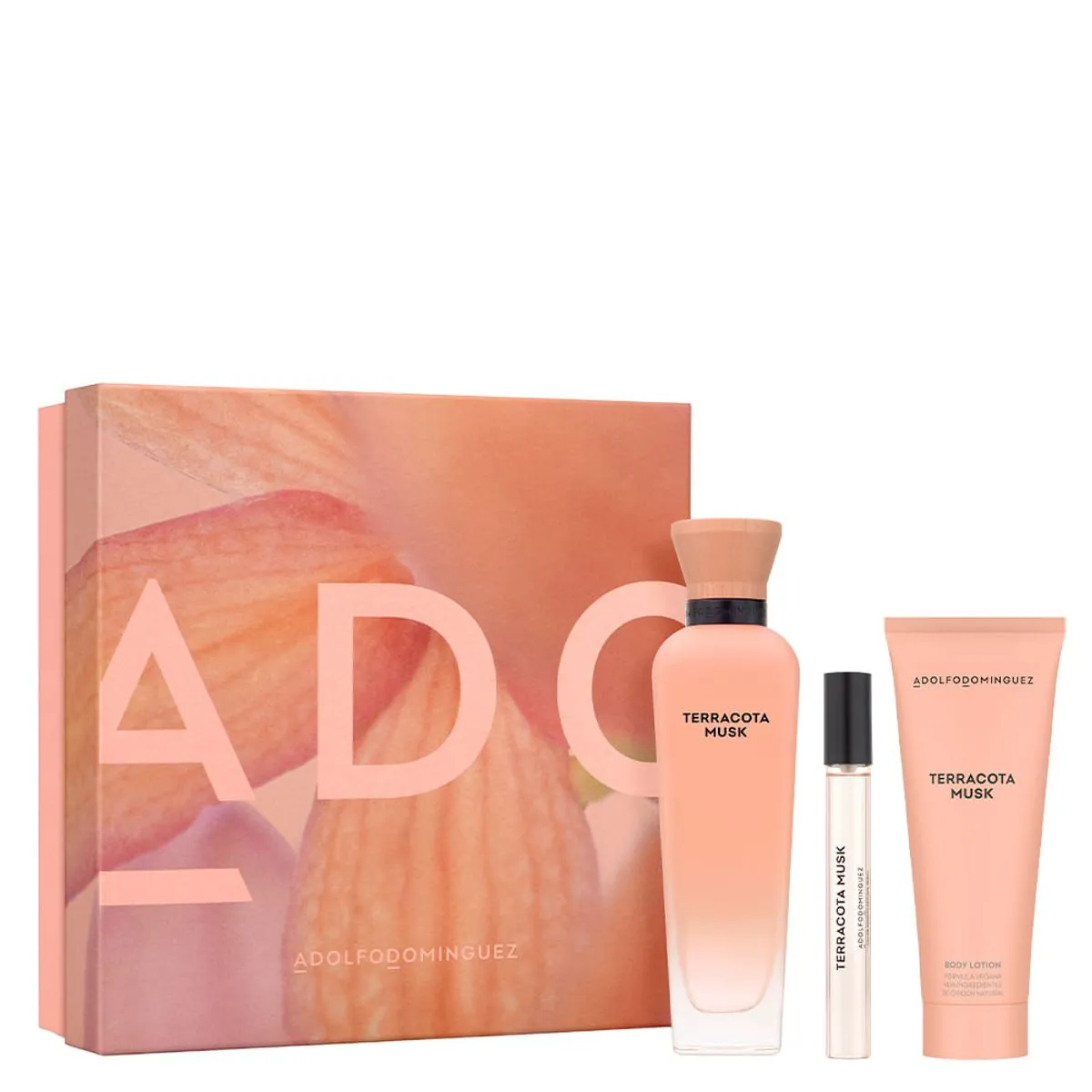 Kit Perfume Adolfo Dominguez Terracota Musk Eau de Parfum Feminino 120 ml + Creme Corporal 75 ml + M