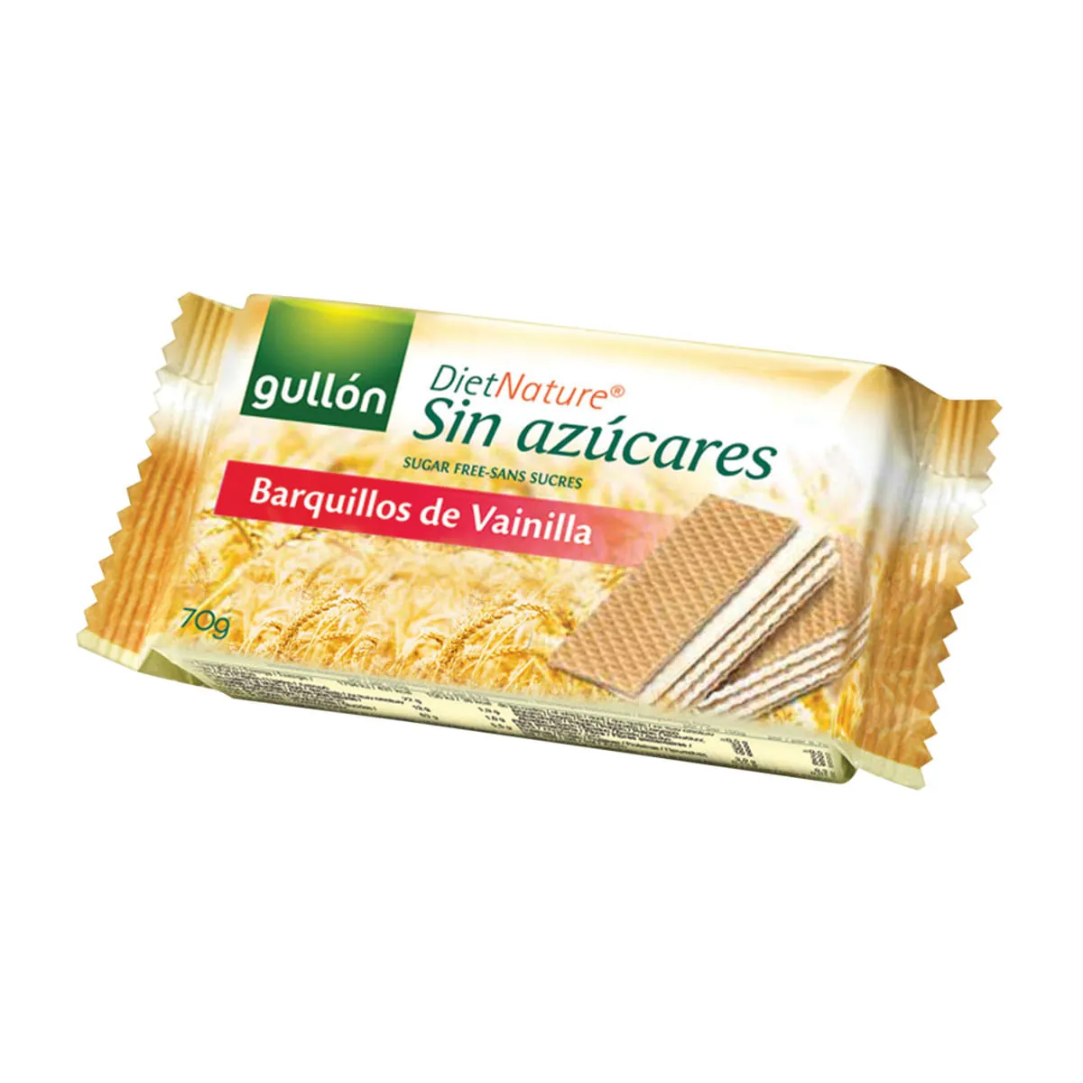 Biscoito Wafer Recheio Creme De Baunilha Zero Açúcar Gullón Diet Nature Pacote 70g