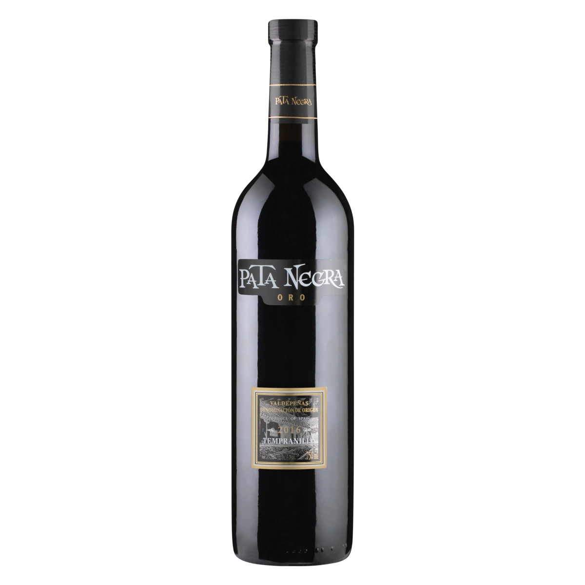 Vinho Espanhol Tinto Seco Oro Pata Negra Tempranillo Valdepeñas Garrafa 750ml