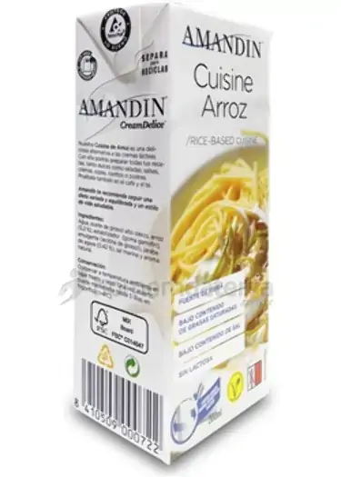 Creme Vegetal De Arroz Amandin 200ml