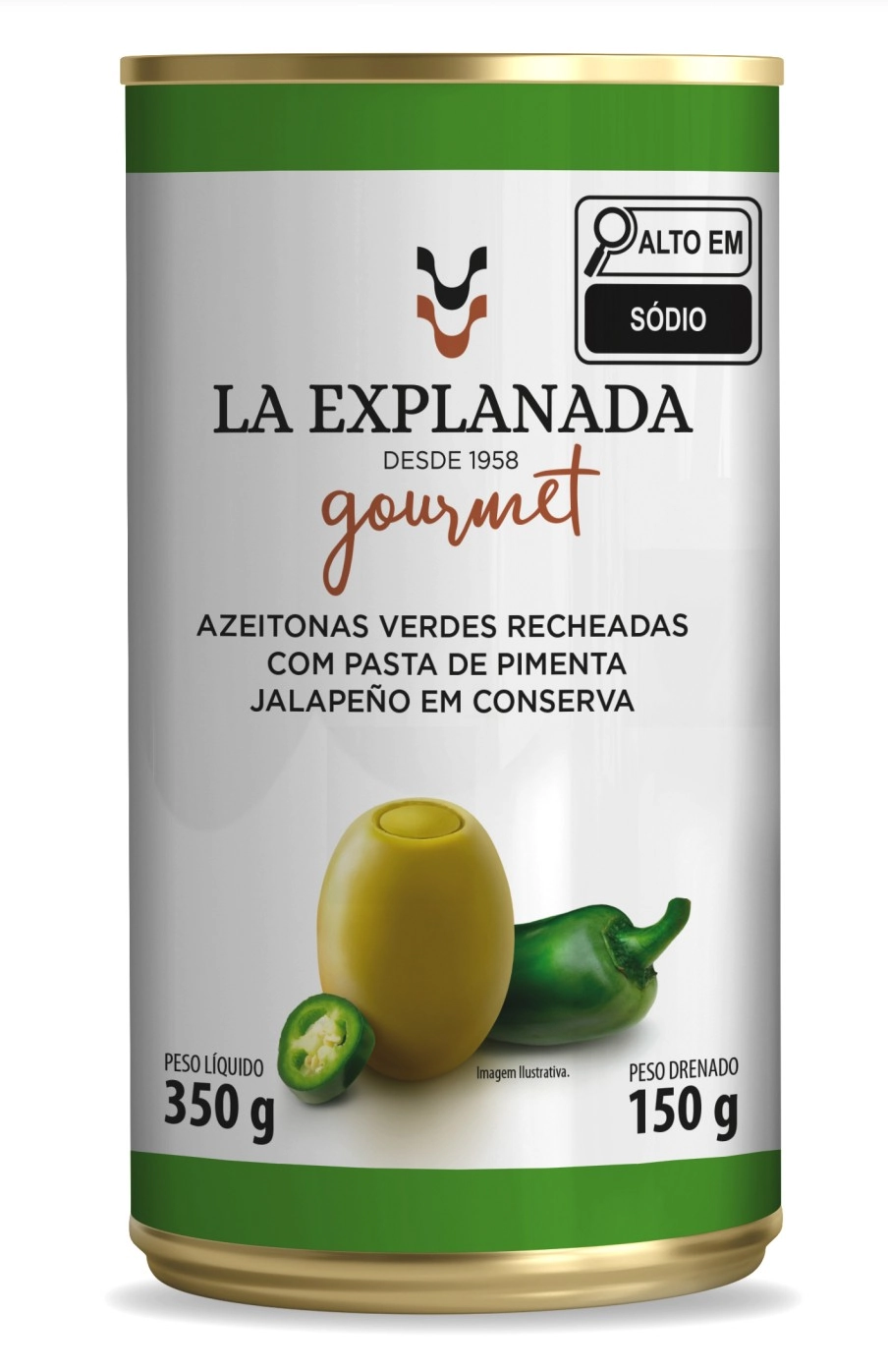 Azeitona La Explanada Lt 150g Vde Rech Pasta Pimenta Jalapeno Gourmet