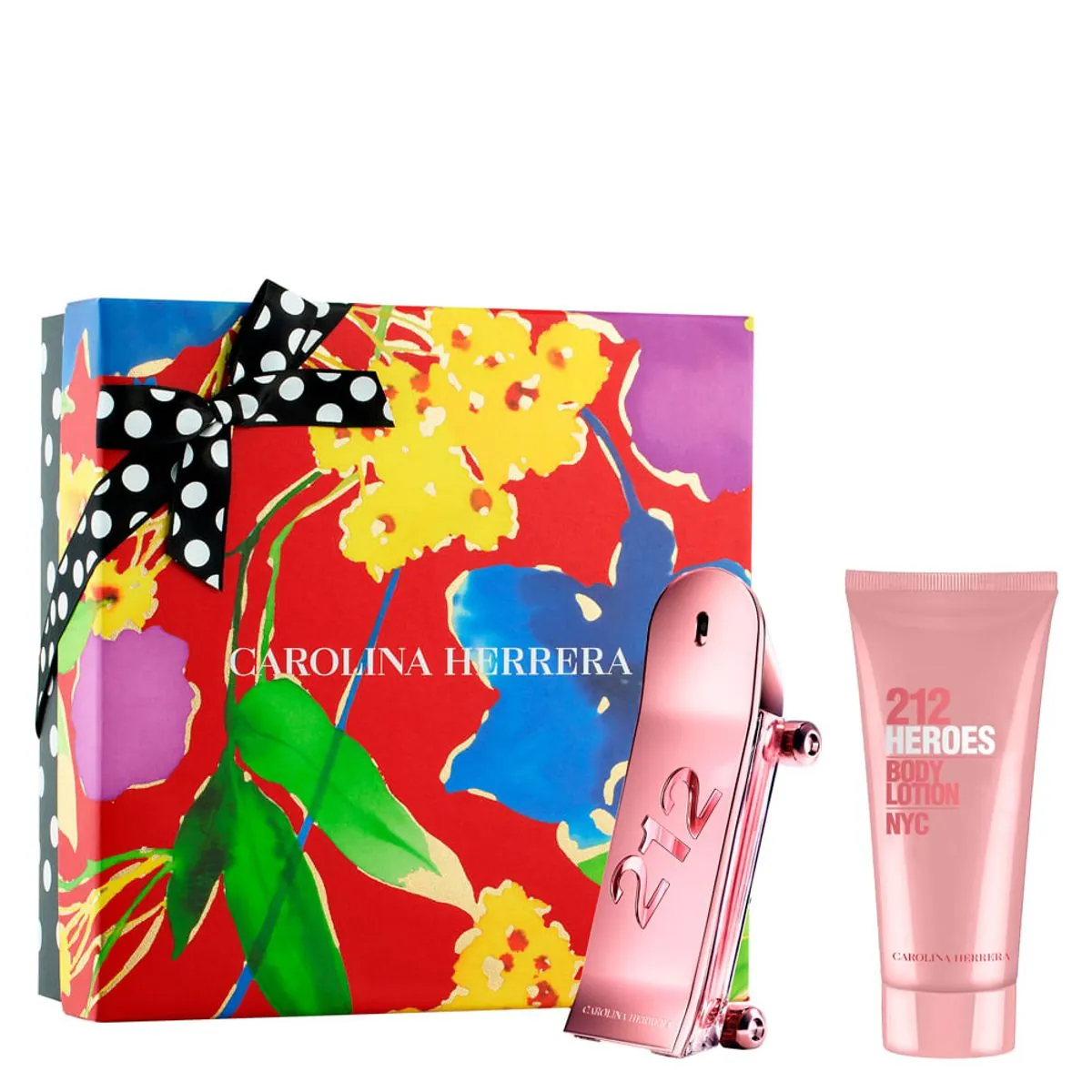 Kit 212 Heroes For Her Eau De Parfum Perfume Feminino 80ml Body Lotion Carolina Herrera 100ml