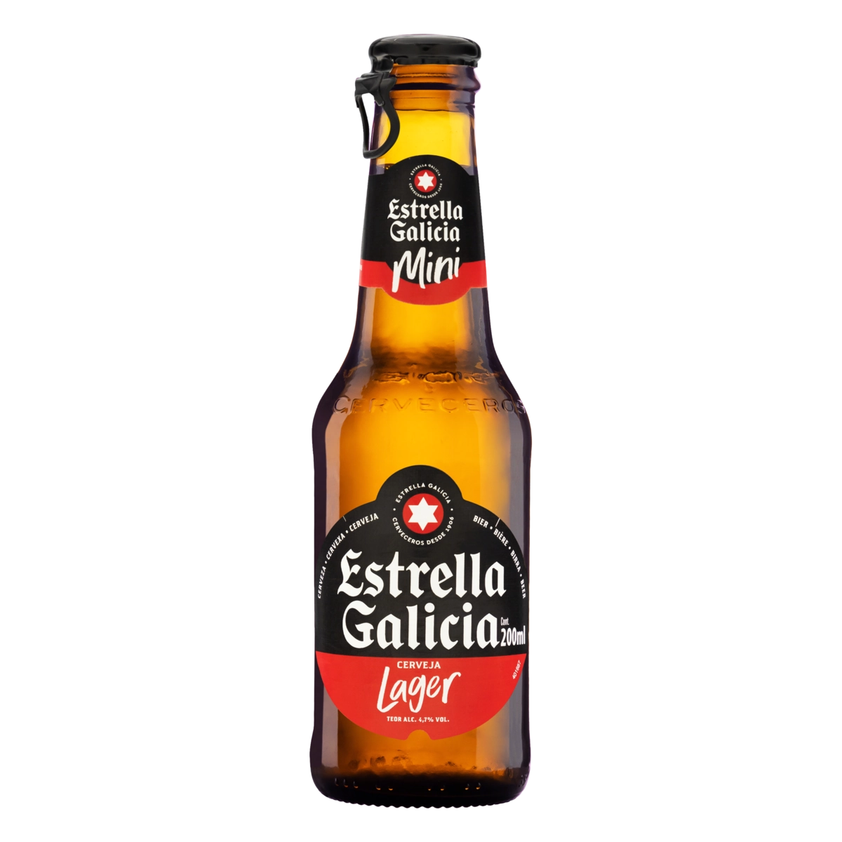 Cerveja World Lager Estrella Galicia Garrafa 200ml