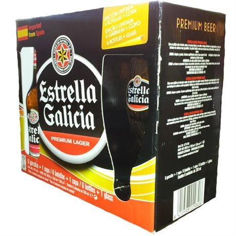 Cerveja Lager Premium Estrella Galicia Garrafa 330ml