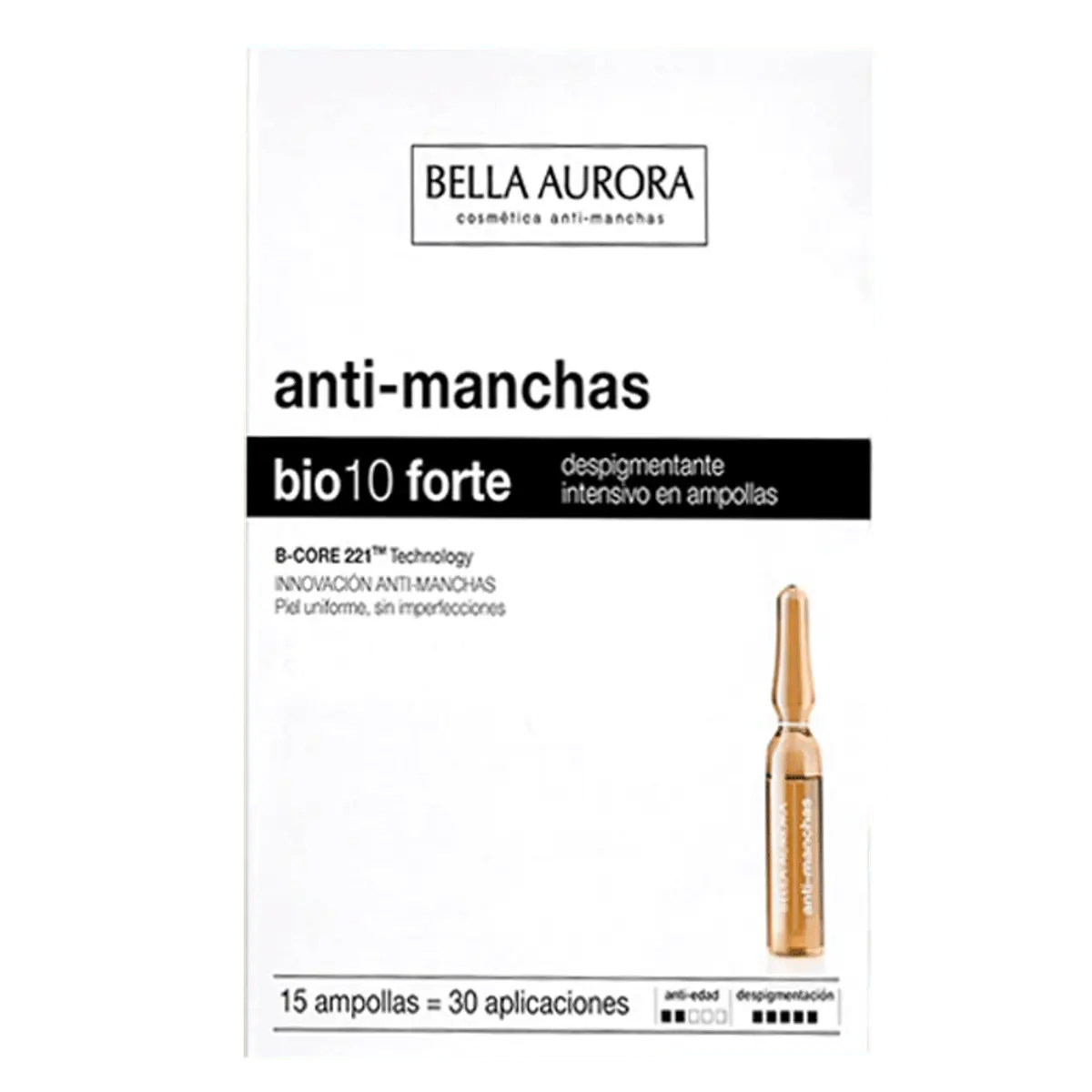 Ampola De Tratamento Antimanchas Bella Aurora Bio10 Forte Caixa 15 Unidades 2ml Cada