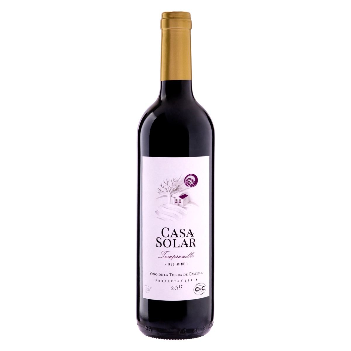 Vinho Espanhol Tinto Seco Casa Solar Tempranillo Castilla Garrafa 750ml