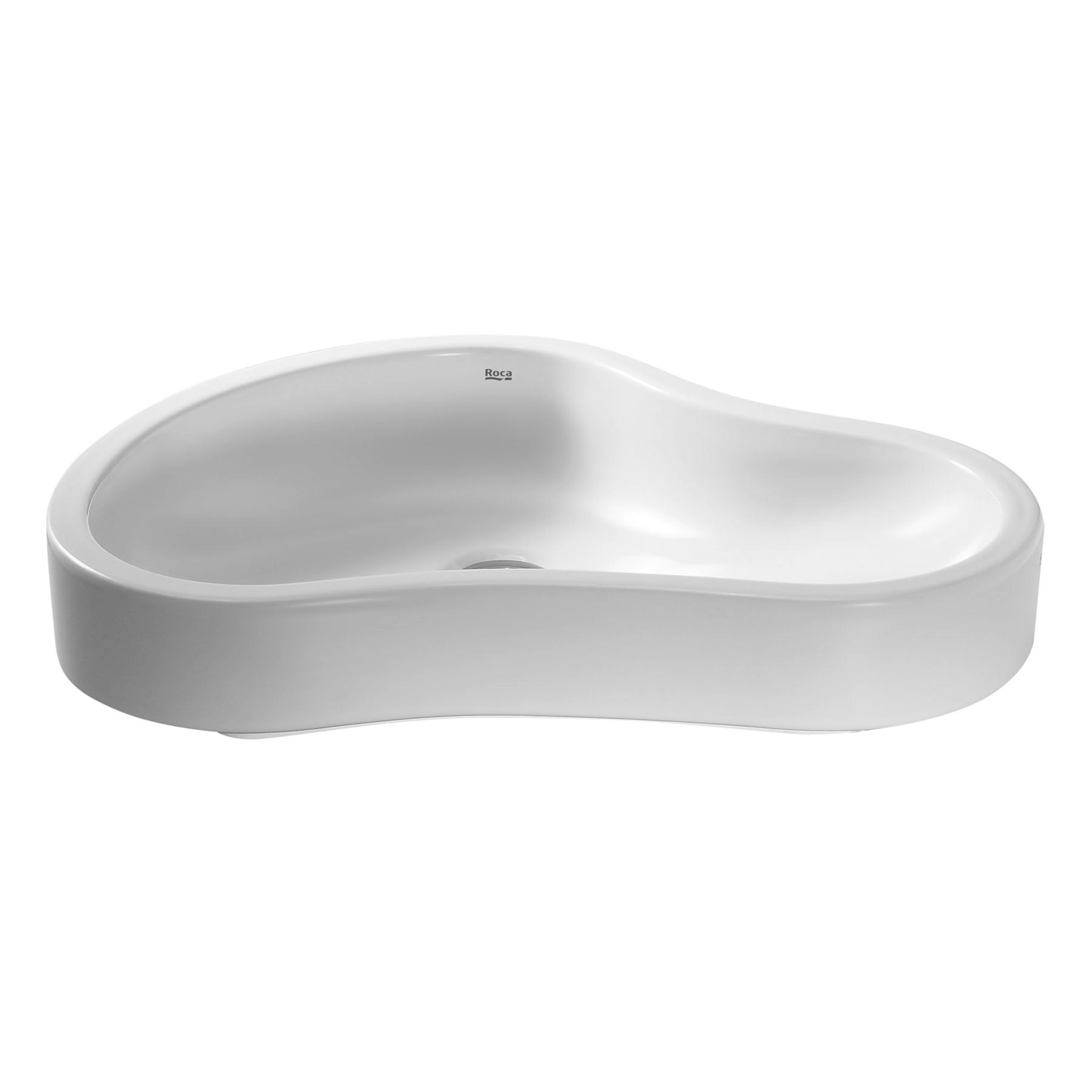 Cuba de Apoio Cerâmica Oval Branca 10x55x40cm Urbi 8 Roca