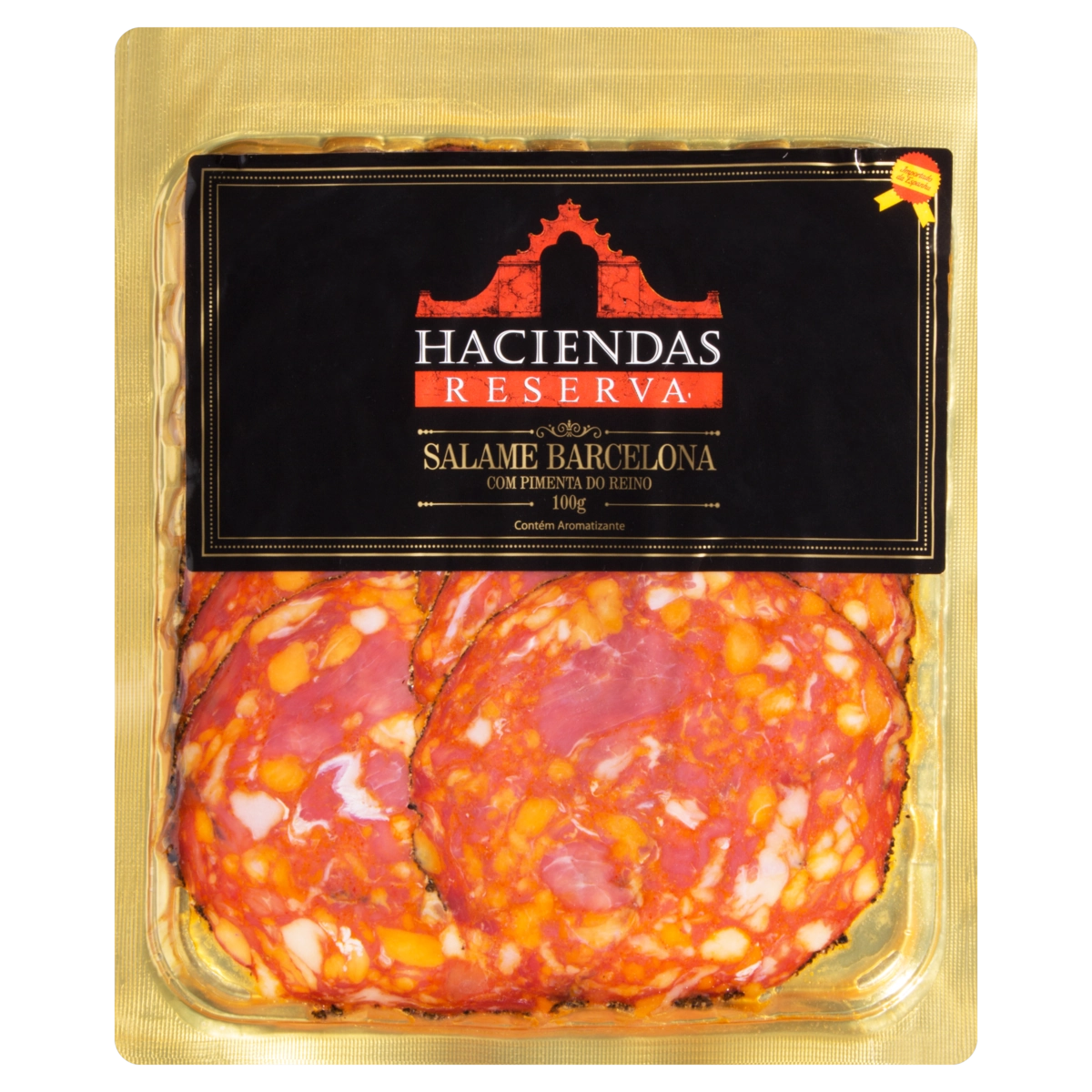 Salame Barcelona Fatiado Com Pimenta Do Reino Haciendas Reserva Pacote 100g
