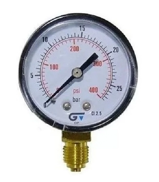 Manômetro Seco Escala 0-400 Psi 0-25 Bar (kgf/cm2)