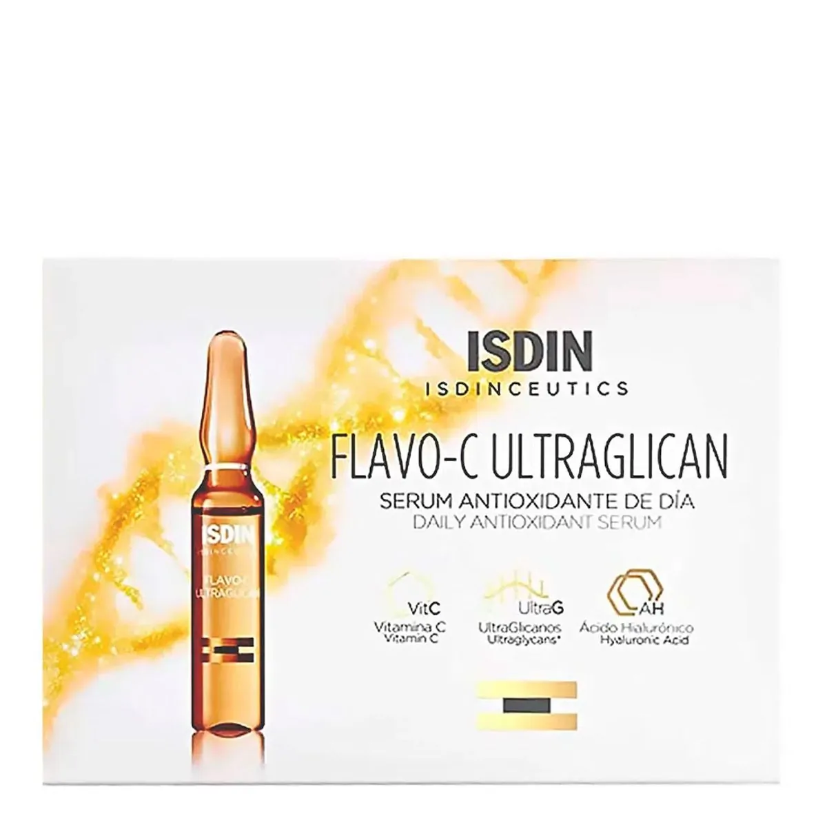 Kit Sérum Antioxidante Diurno com vitamina C Isdinceutics Flavo-C Ultraglican 10 Unidades
