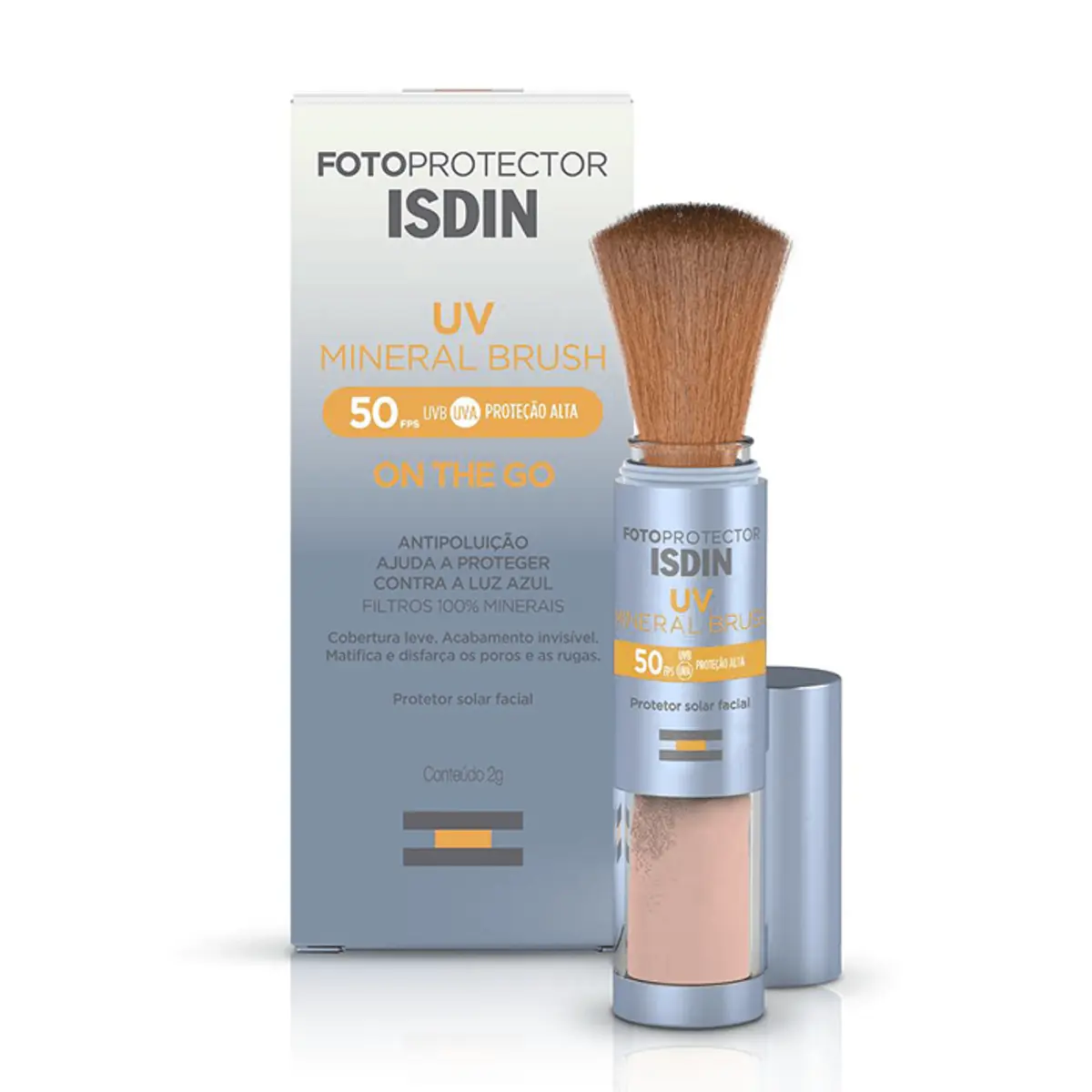 Protetor Solar Facial Em Po Isdin Fotoprotetor Uv Mineral Brush Fps50 2g