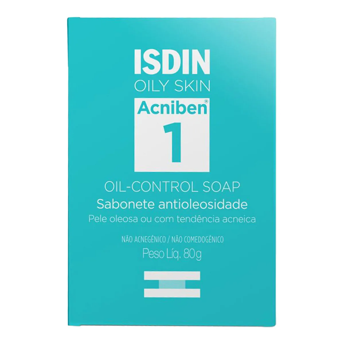 Sabonete Barra Antioleosidade Facial Isdin Acniben Oily Skin Caixa 80g