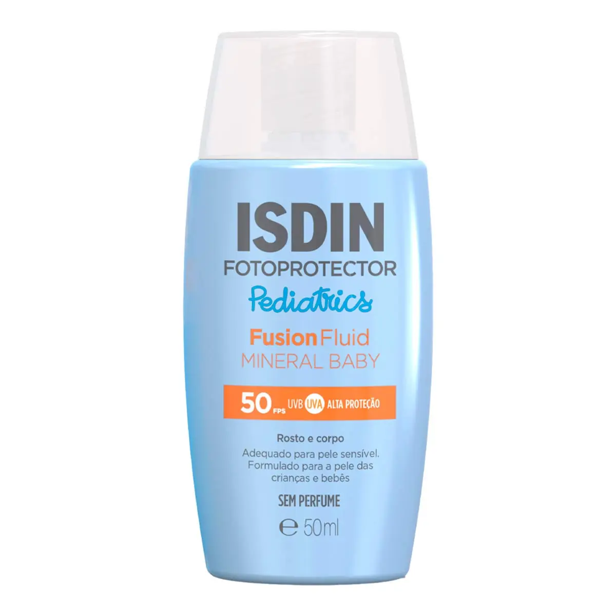 Protetor Solar Fluido FPS 50 sem Perfume Fotoprotector Isdin Pediatrics Fusion Fluid Mineral Baby Ca