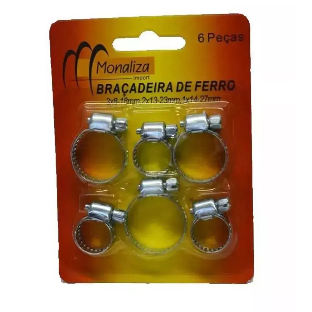 Kit braçadeira de ferro com 6 peças monaliza