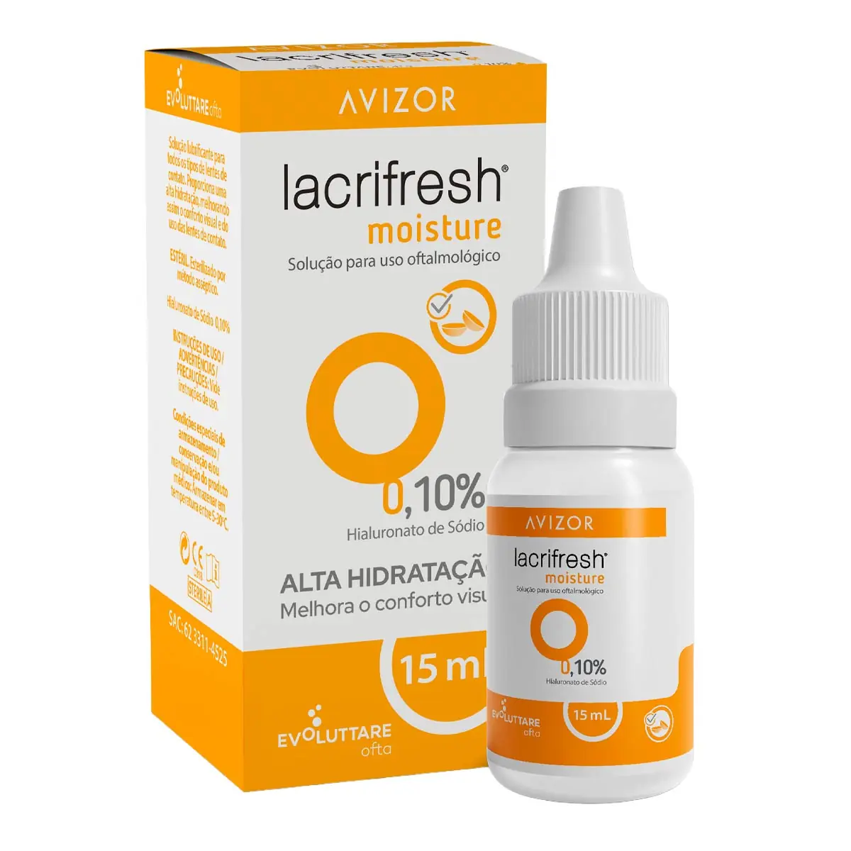 Colírio Lacrifresh Moisture 0,10% 15ml
