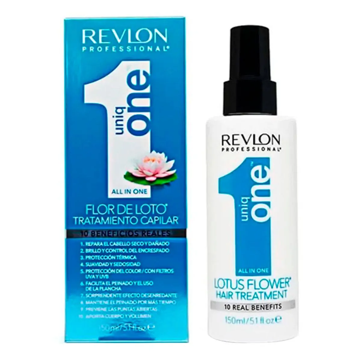 Máscara De Tratamento Spray Revlon Professional Uniq One All In One Lotus Flower Caixa 150ml