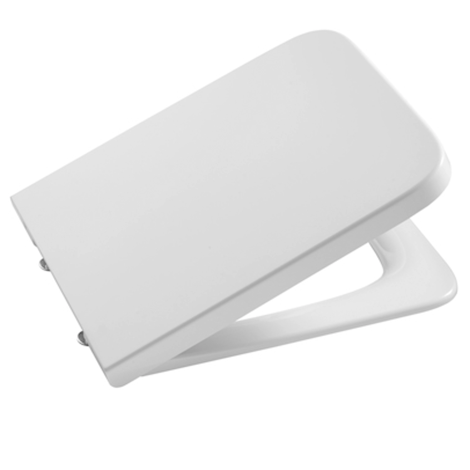 Assento Sanitário Formatos Inspira Square com Soft Close Quadrado Termofixo Branco Brilho Roca