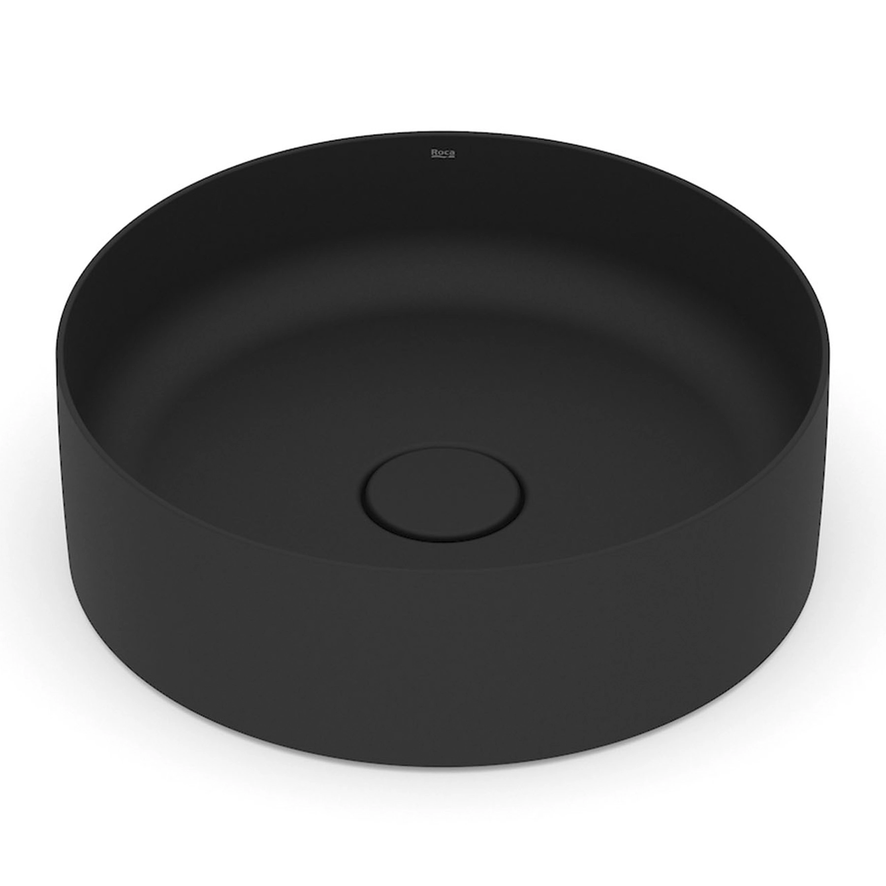 Cuba para Banheiro de Apoio Louça Redonda Matte Black 39cm Terra Roca