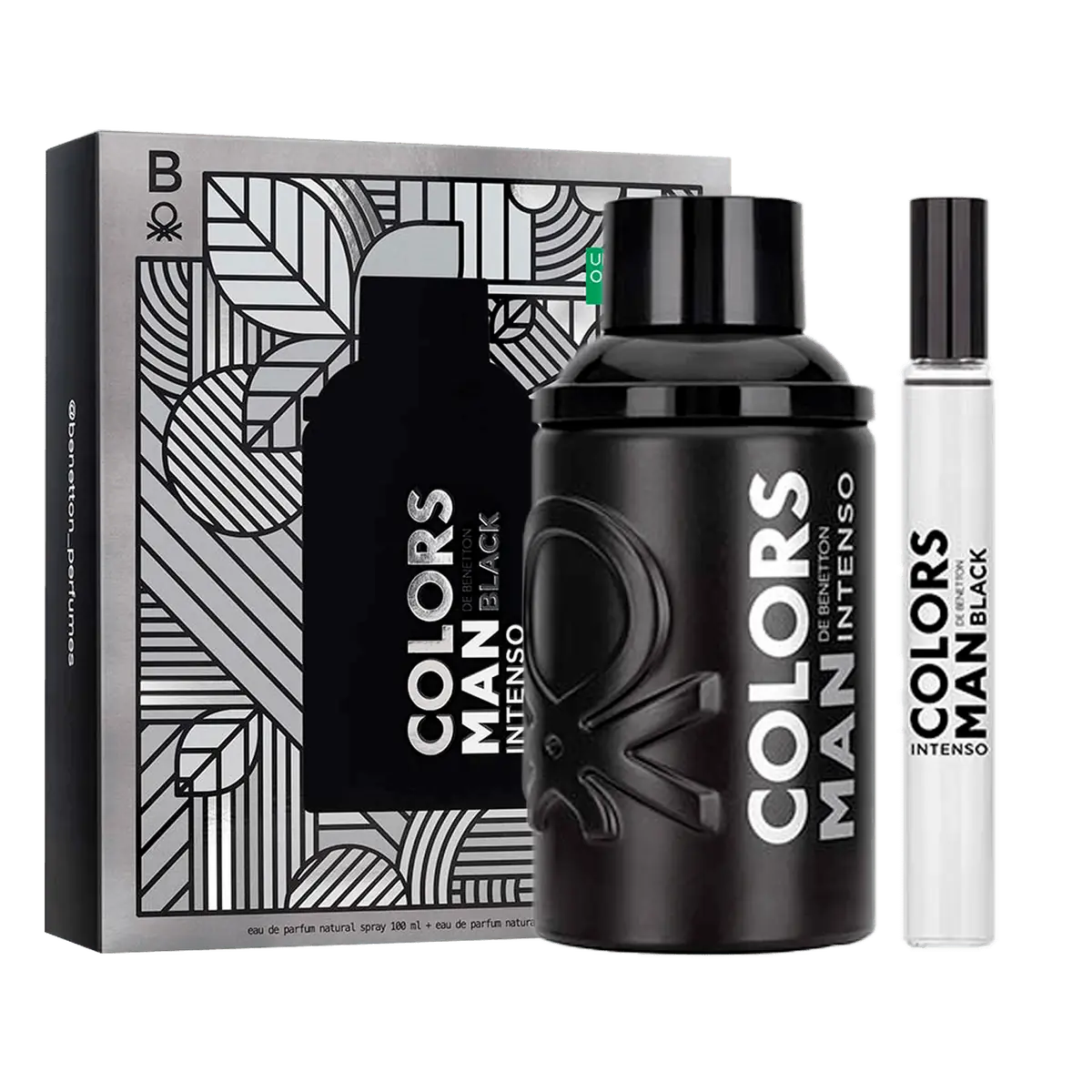 Kit Benetton United Colors Man Black Intenso Eau de Toilette 100ml + Desodorante Spray 10ml