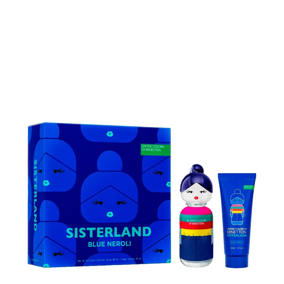 Kit Benetton United Colors Coffret Perfume Sisterland Blue Neroli Eau de Toilette Feminino 80 ml + C