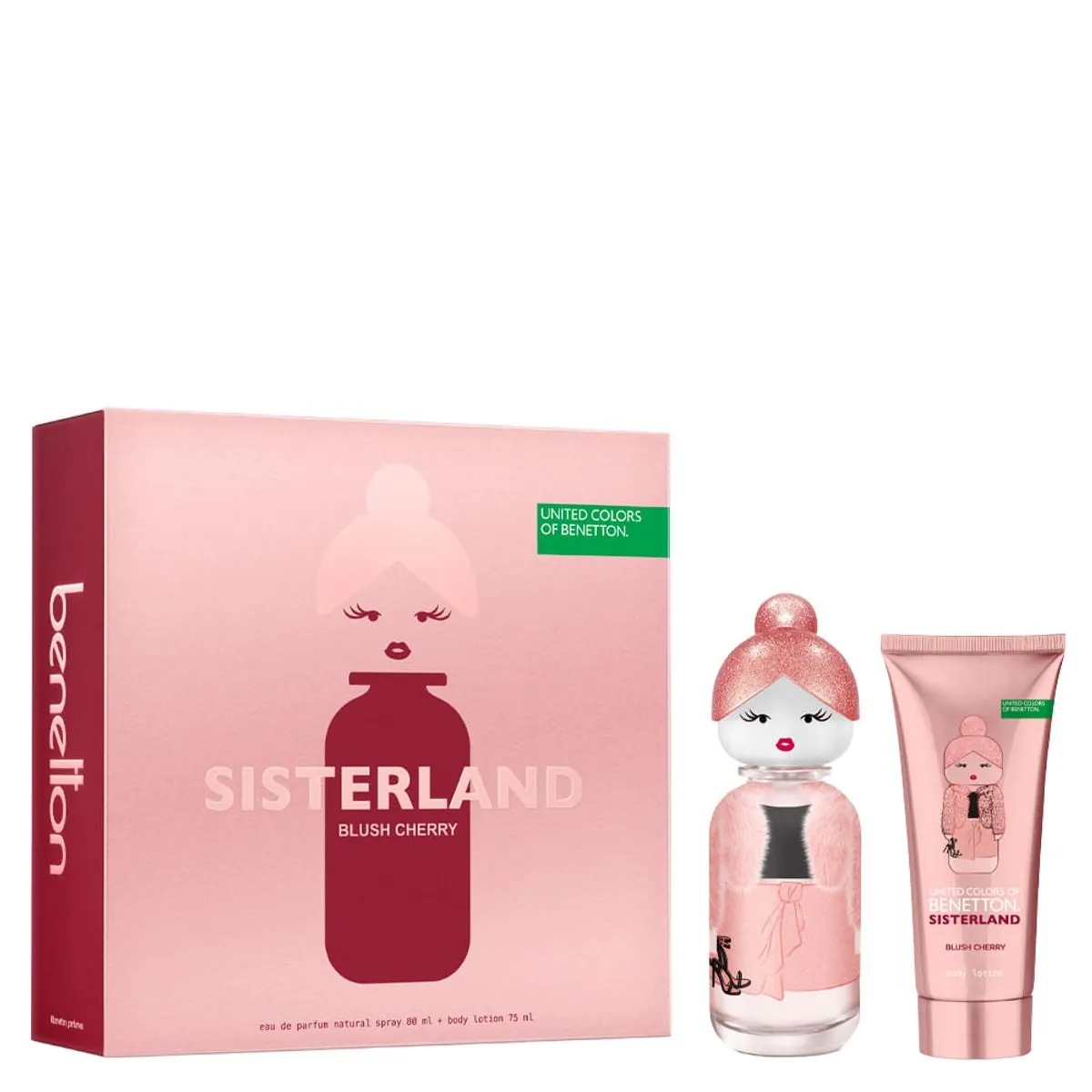 Kit Benetton United Colors Sisterland Blush Cherry Edp 80ml + Creme Corporal 75ml