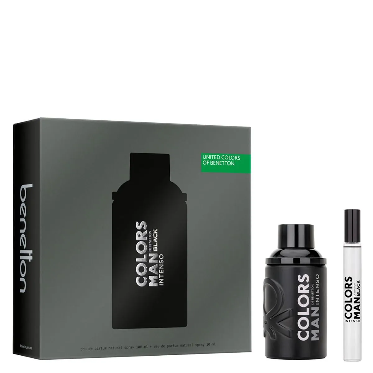 Kit Benetton United Colors Coffret Perfume Man Black Intenso Eau de Parfum Masculino 100 ml + Desodo