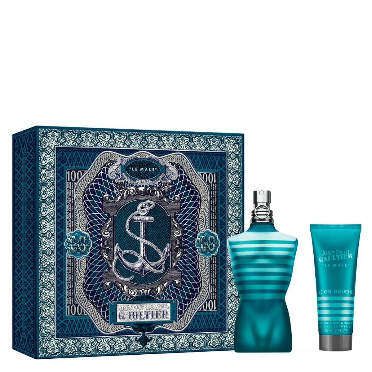 Kit Coffret Perfume Jean Paul Gaultier Le Male Masculino Eau de Toilette 125 ml + Gel de Banho 75 ml