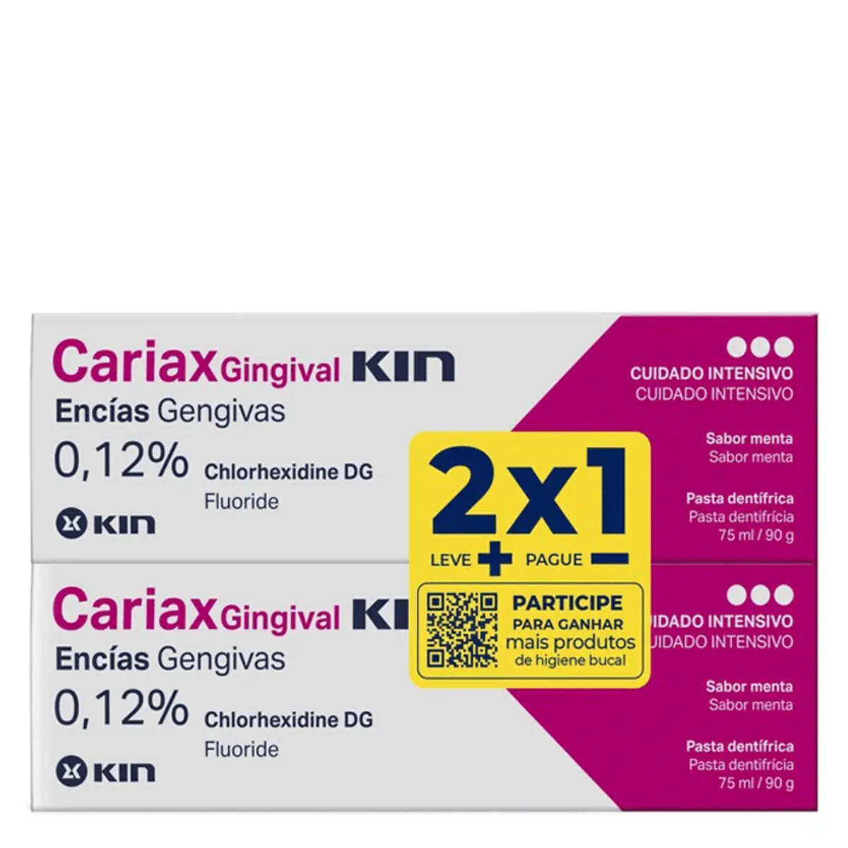Pasta de Dente Cariax Gengival Kin 2 Unidades de 90g