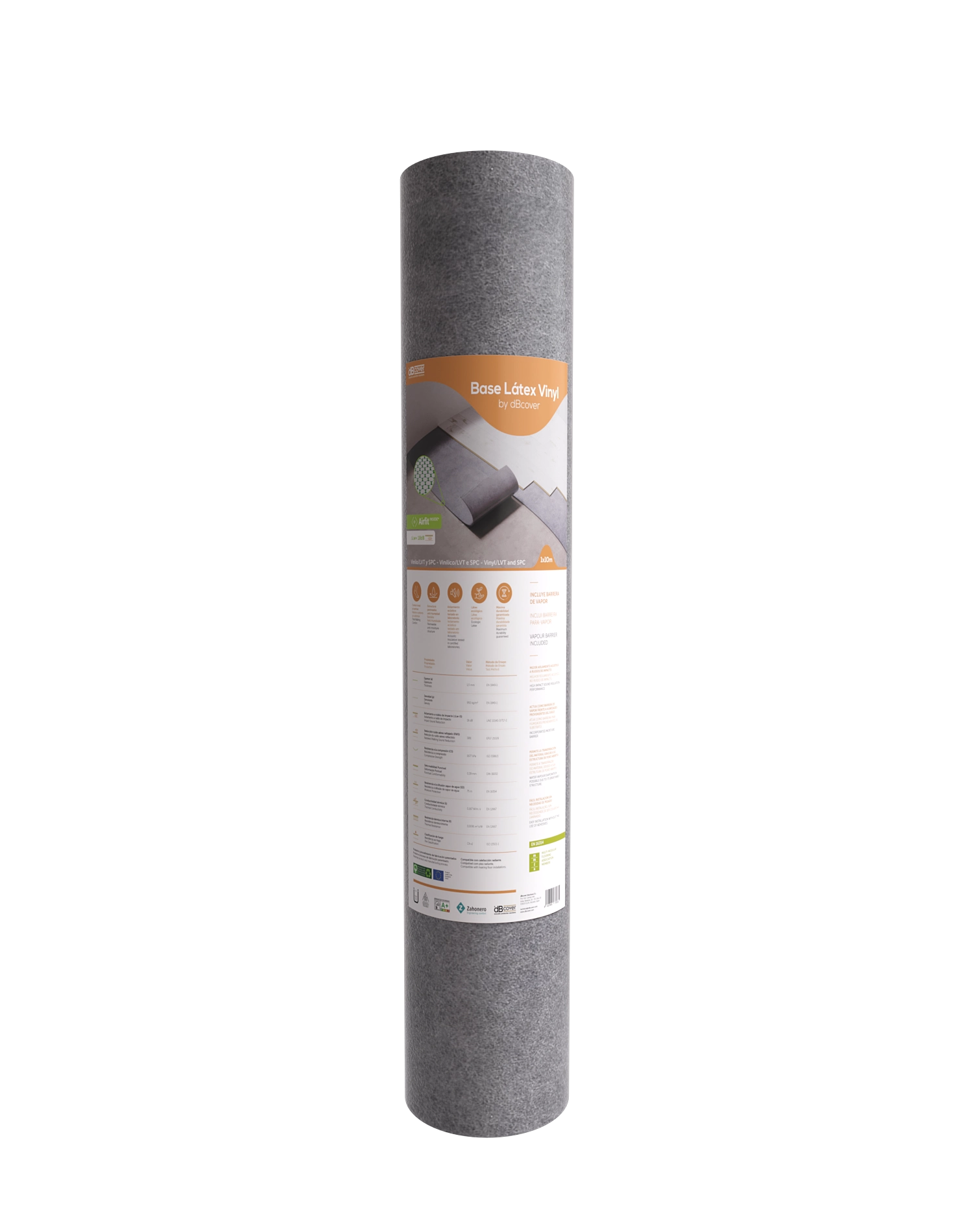 Manta Acústica para Piso Vinílico e Laminado Látex Cinza Rolo 10m² dBcover