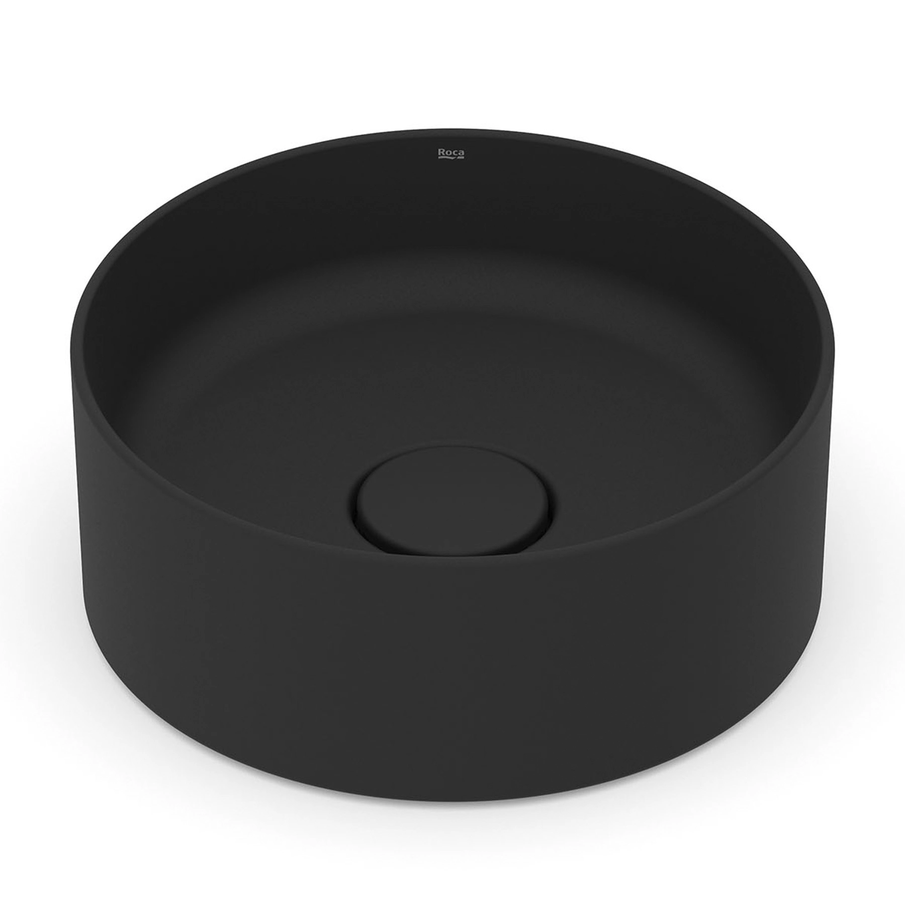 Cuba para Banheiro de Apoio Louça Redonda Matte Black 30cm Terra Roca