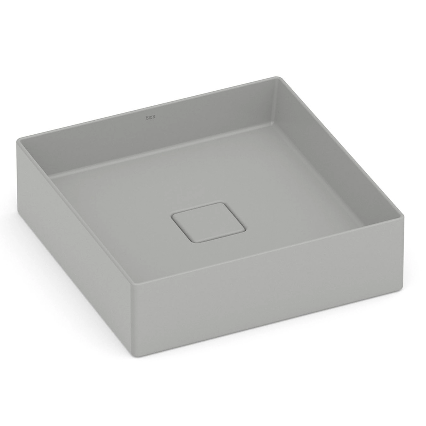 Cuba para Banheiro de Apoio Louça Quadrada Stone 40x40cm Terra Roca