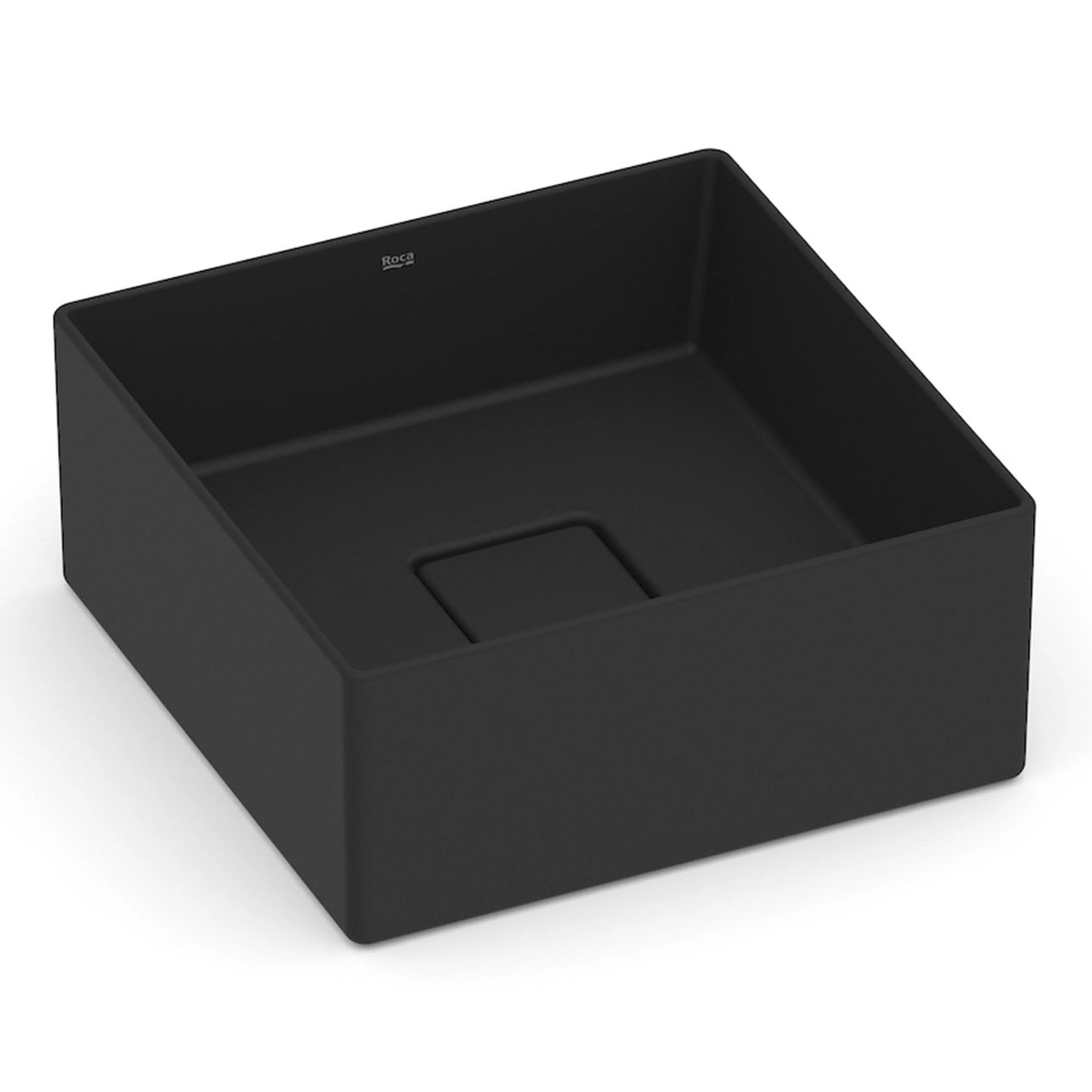 Cuba para Banheiro de Apoio Louça Quadrada Matte Black 30x30cm Terra Roca