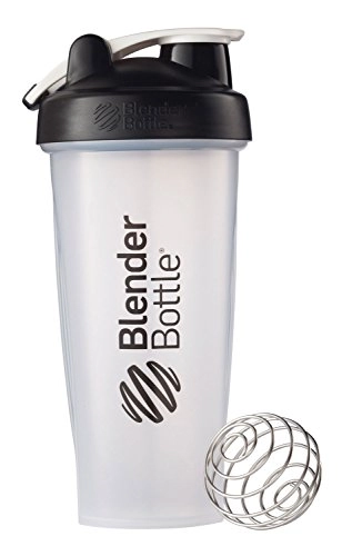 Blenderbottle Classic Loop Top Shaker Bottle, Clear Black, 28 Ounce