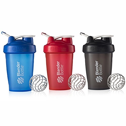 Blenderbottle 20oz Classic Loop Top Shaker Bottle 3 Pack, Full Color Blue/black/