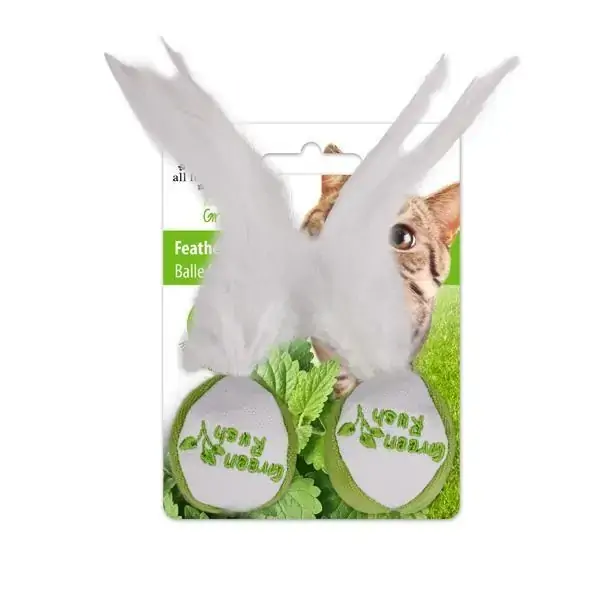 Brinquedo Gatos modelo Green Rush 2 Bolinhas com Catnip. - AFP
