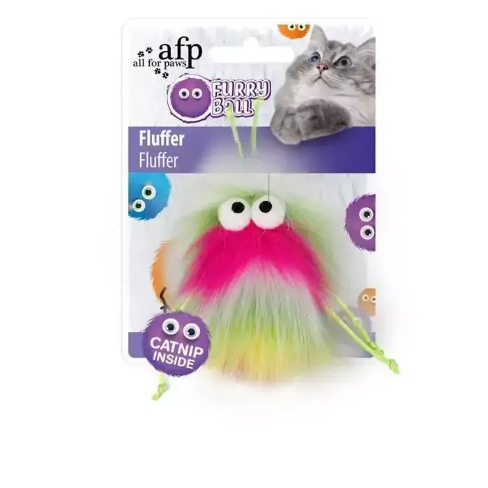 Brinquedo Gatos modelo Furry Ball Fluffly Rosa com Catnip - AFP