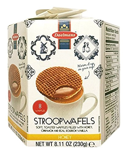 Daelmans Large Stroopwafels Hex, Honey, 8.1 Oz