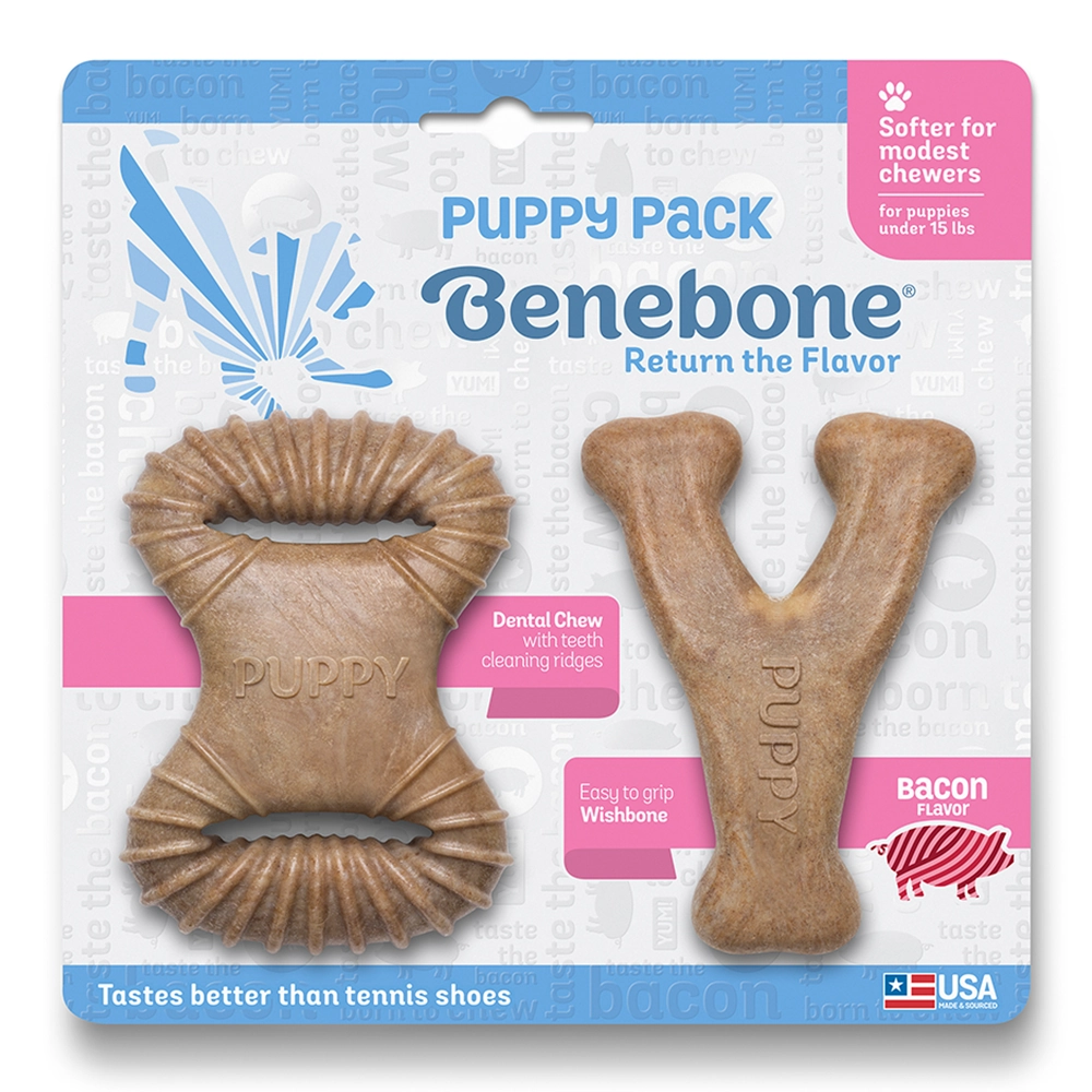 Brinquedo Benebone Puppy Pack Bacon 2 Unidades