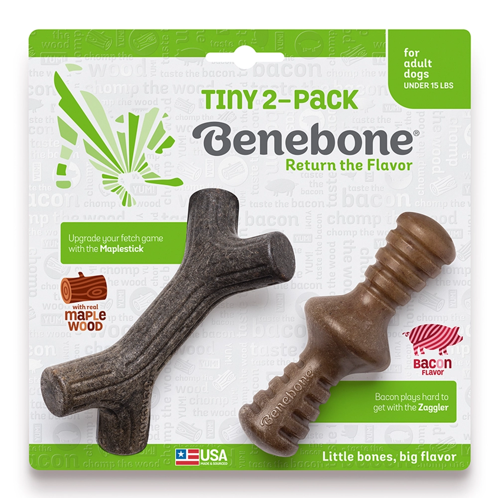 Brinquedo Benebone Tiny Pack Maplestick E Zaggler 2 Unidades