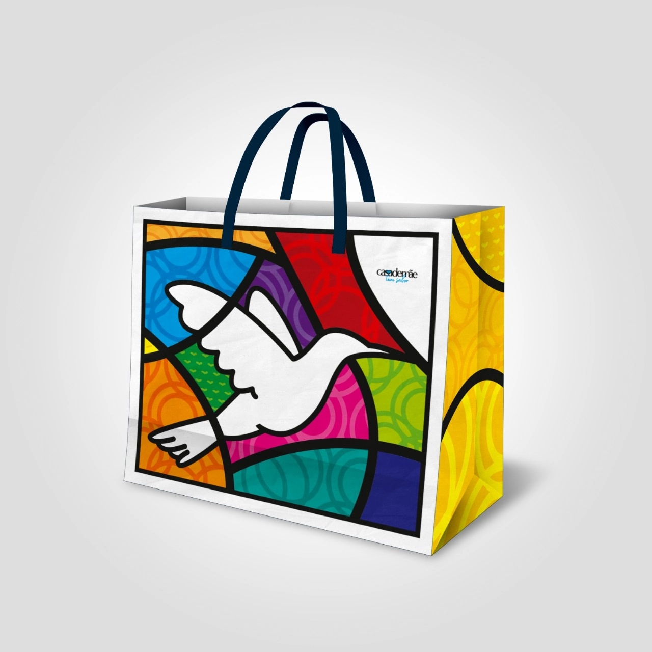 Sacola Casa De Mae Retornavel Colorida 45x40